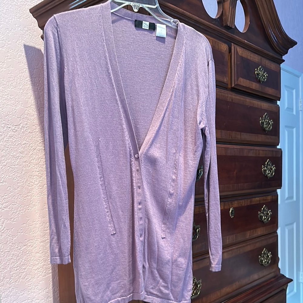 Saks Fifth Avenue Purple Cardigan Sweater